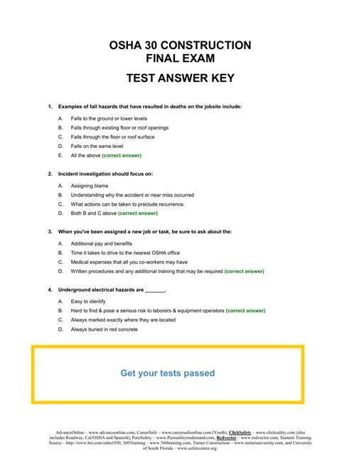 osha 30 test pdf